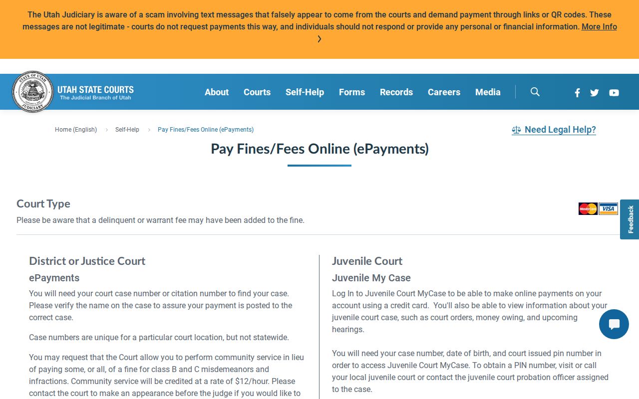 Grand County traffic court Utah ePayments instructions
