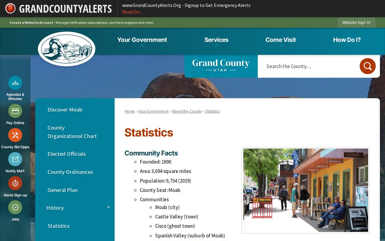 Grand County court docket community and county facts