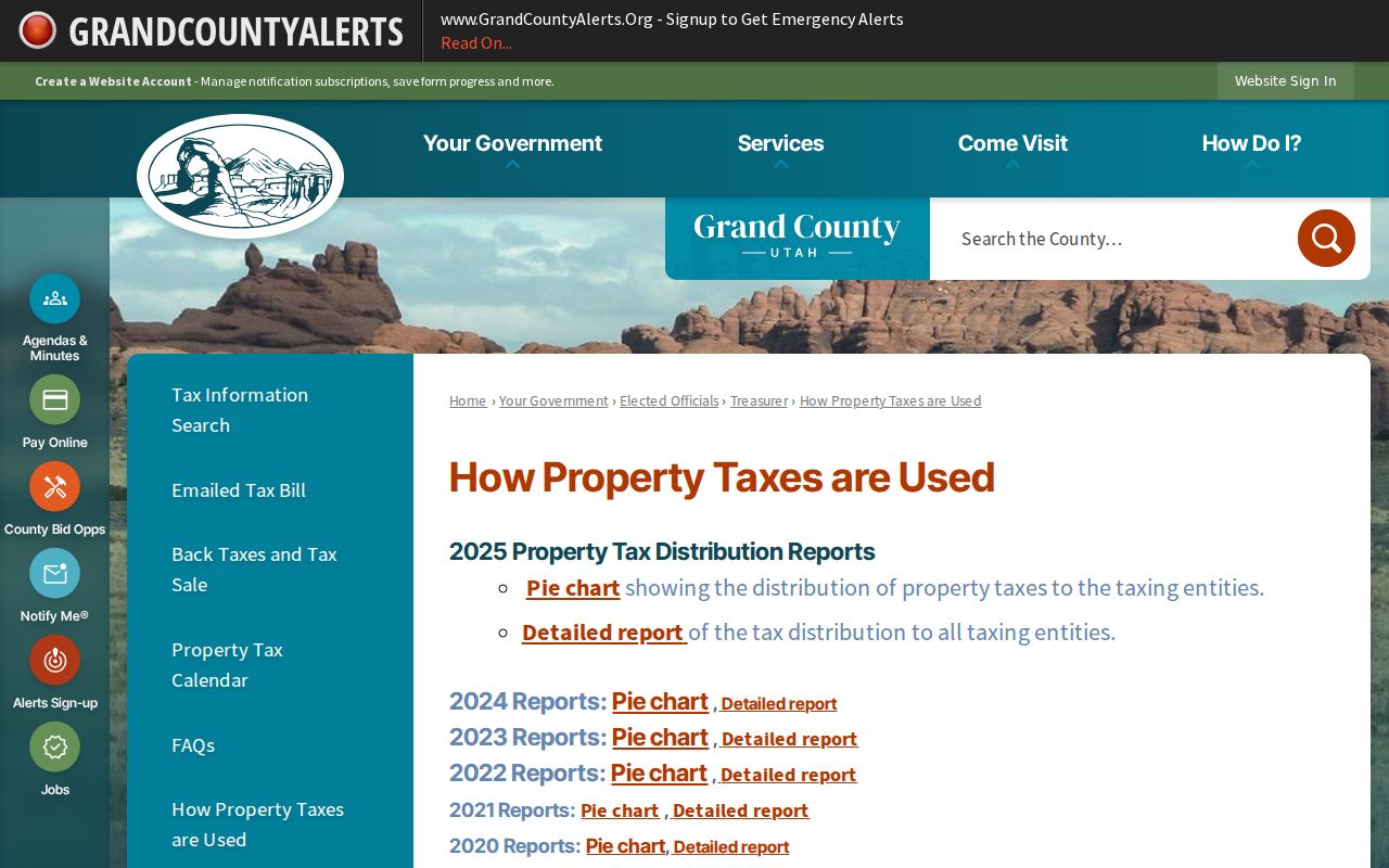 Grand County official page identifying Moab and Castle Valley as incorporated communities